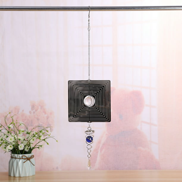3D Metal Hanging Wind Spinner/Wind Chime Garden Decor Ball in Center~Flower